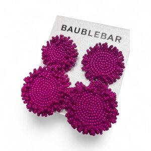 BaubleBar Fuchsia Beaded Drop Earrings